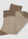 Beige ribbed stretch cotton socks_1