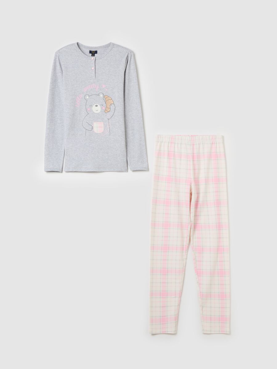 Organic cotton pyjamas with teddy bear print_0