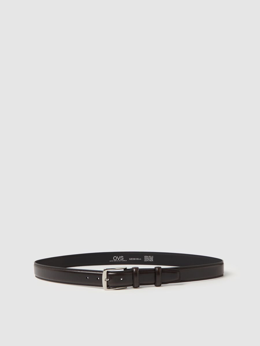 Solid colour leather belt_0