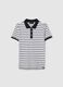 Black and white striped polo shirt in piquet_4