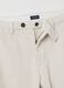 White stretch cotton blend trousers with fine ribbing_5