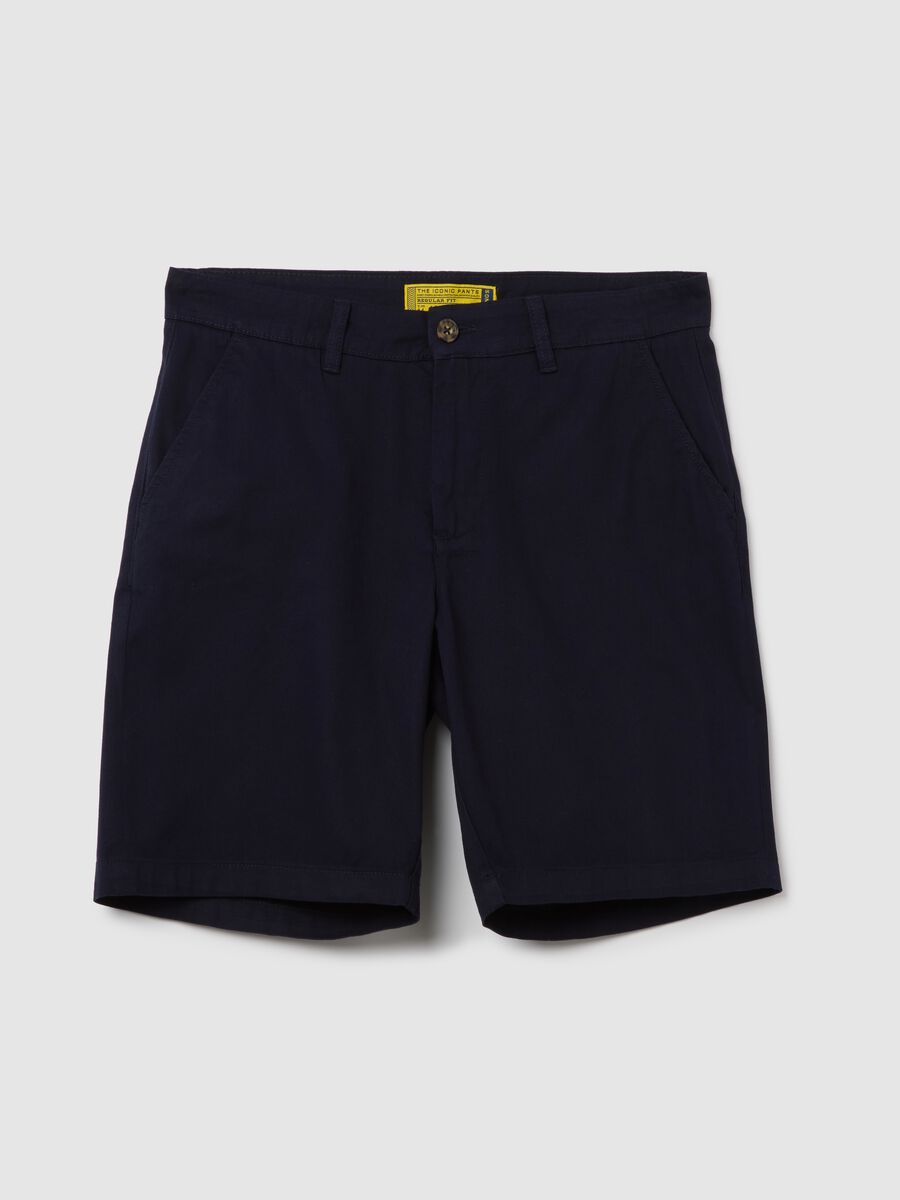 Blue Cotton Chino Shorts_4