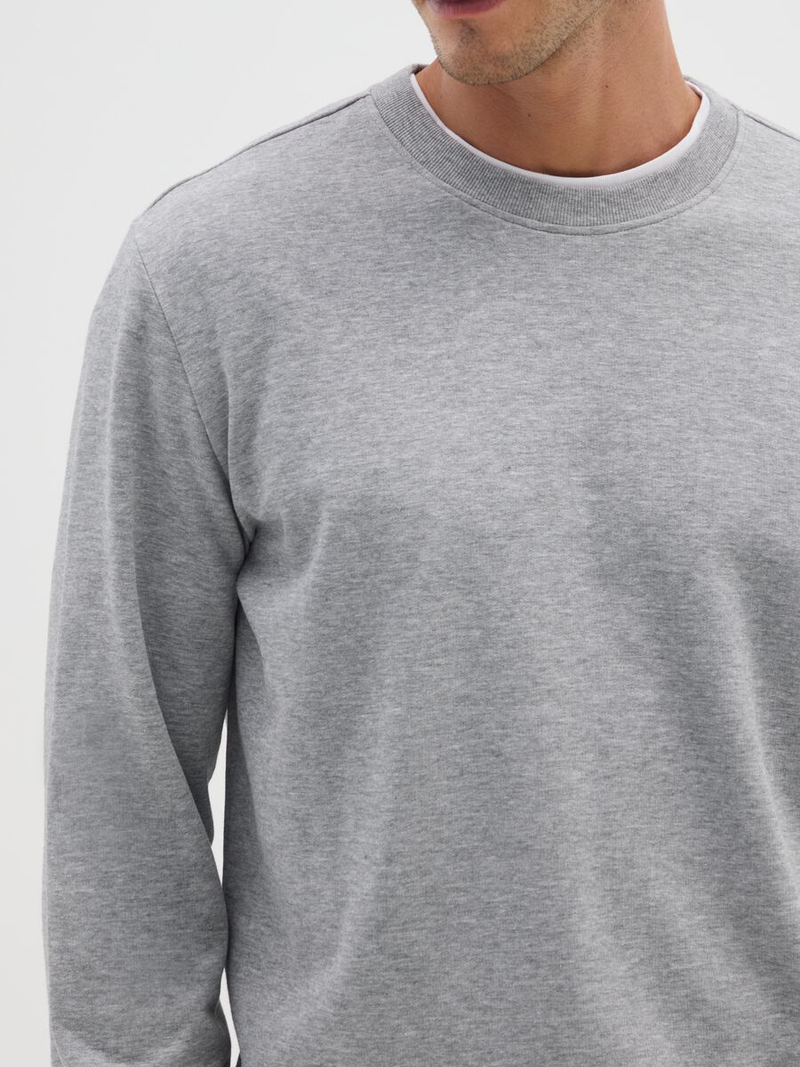 Regular fit grey cotton blend sweatshirt_3