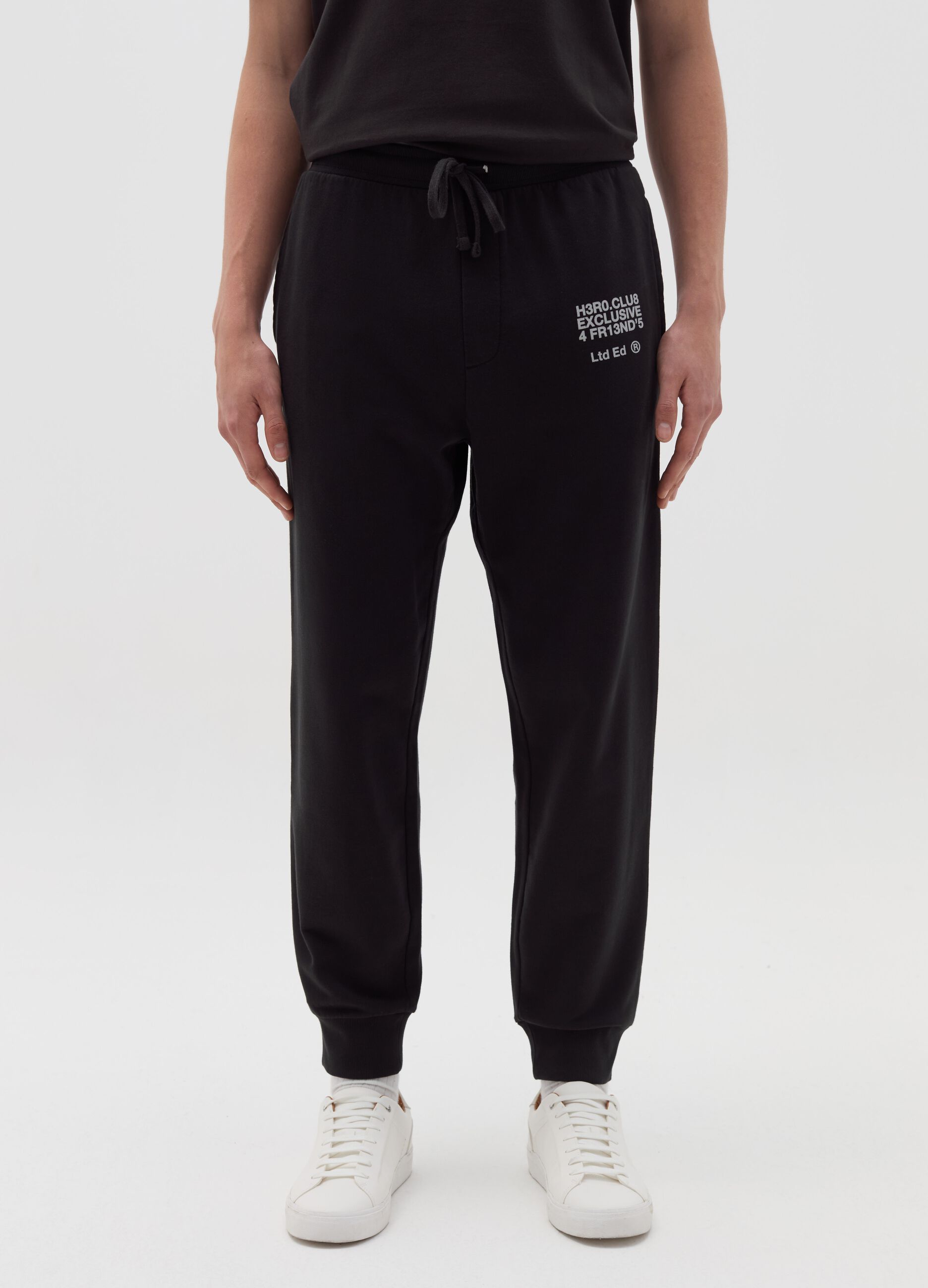 Fleece joggers with print