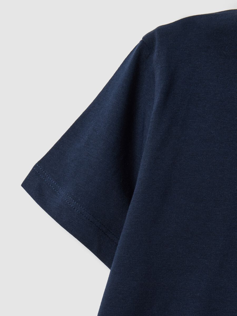 Children's blue crew neck T-shirt in pure cotton regular fit_3