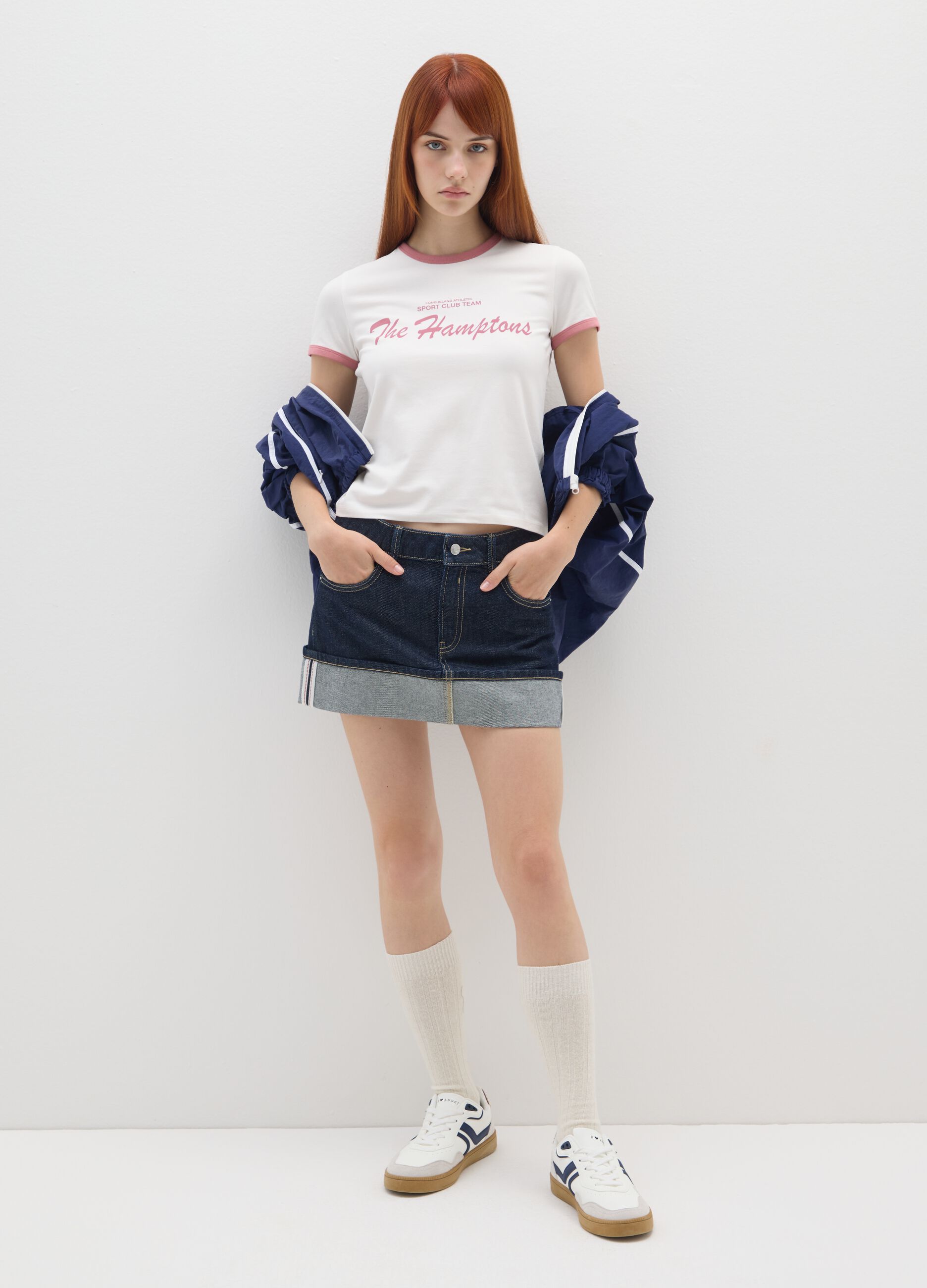 White Stretch Cotton Regular Fit T-shirt