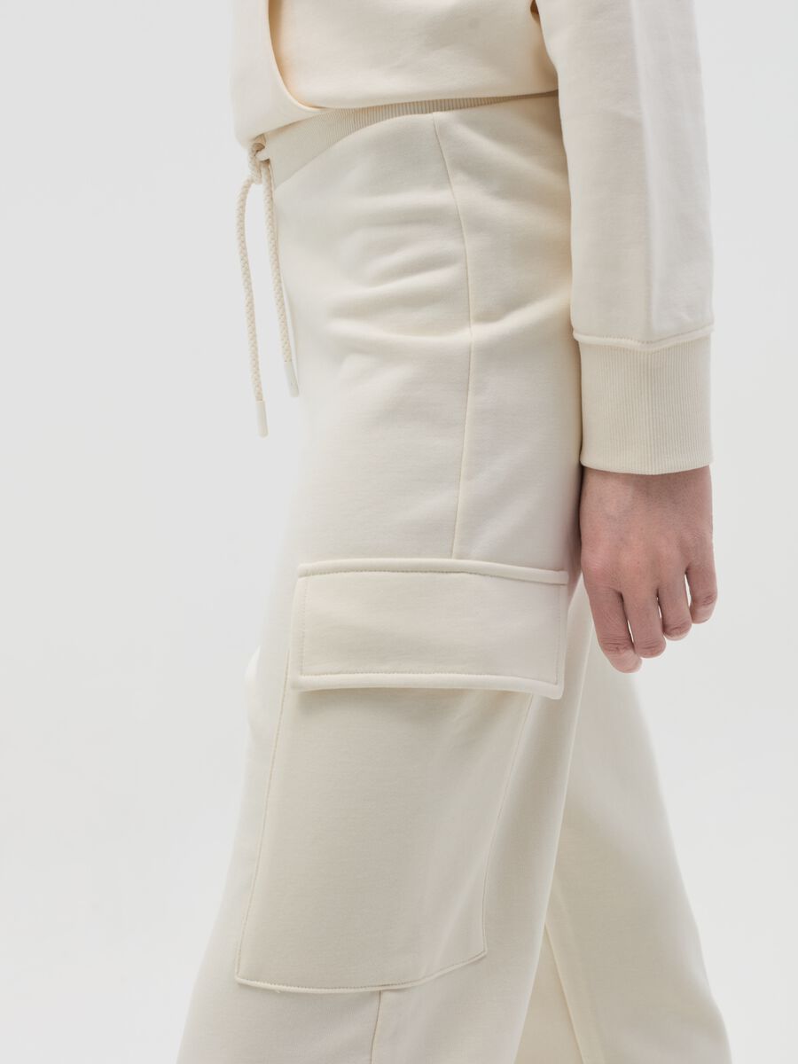 Cargo joggers in fleece with drawstring_2