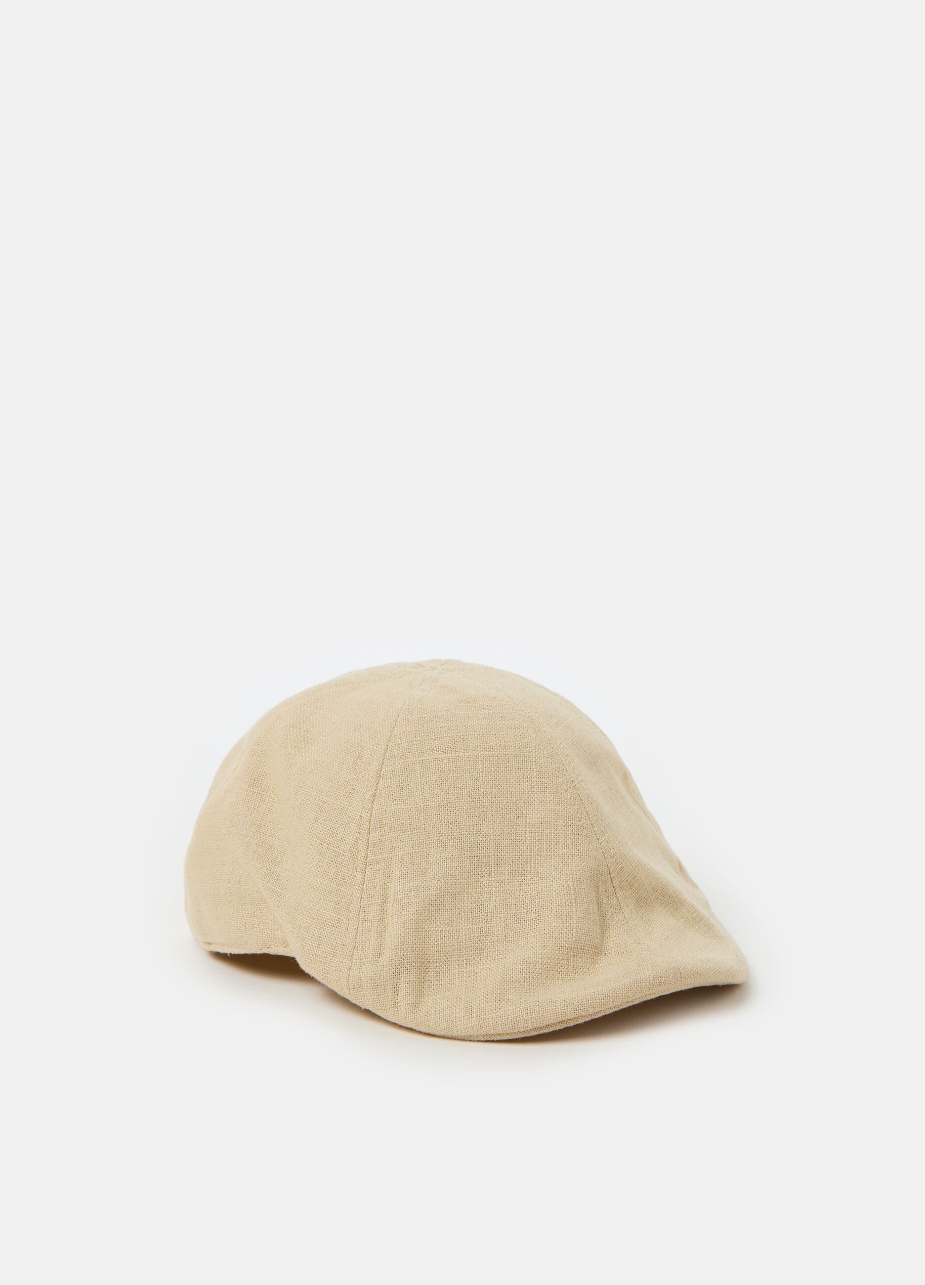 Linen blend flat cap