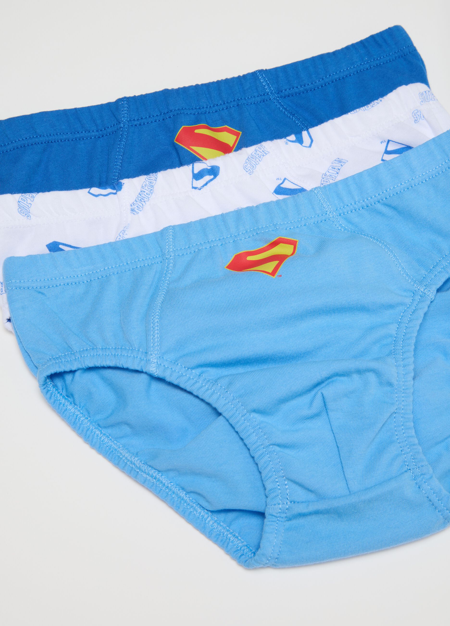 Children's pure cotton multicolor briefs with Superman print