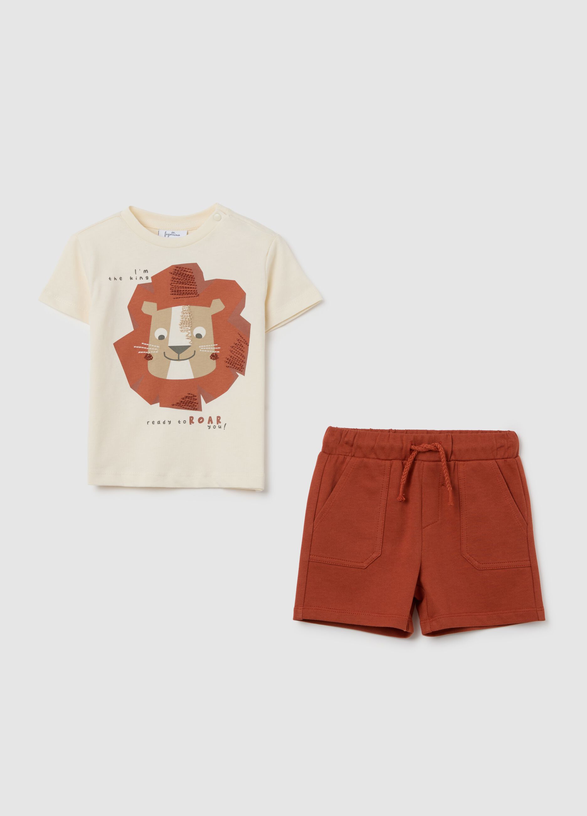 Children's set in pure cotton beige regular fit