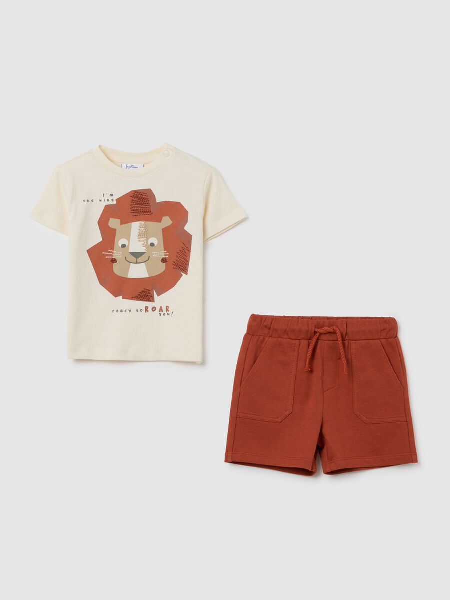 Set da bambino in puro cotone beige regular fit_0