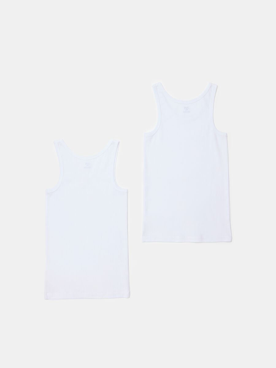 Two-pack racer back vests in organic cotton_1