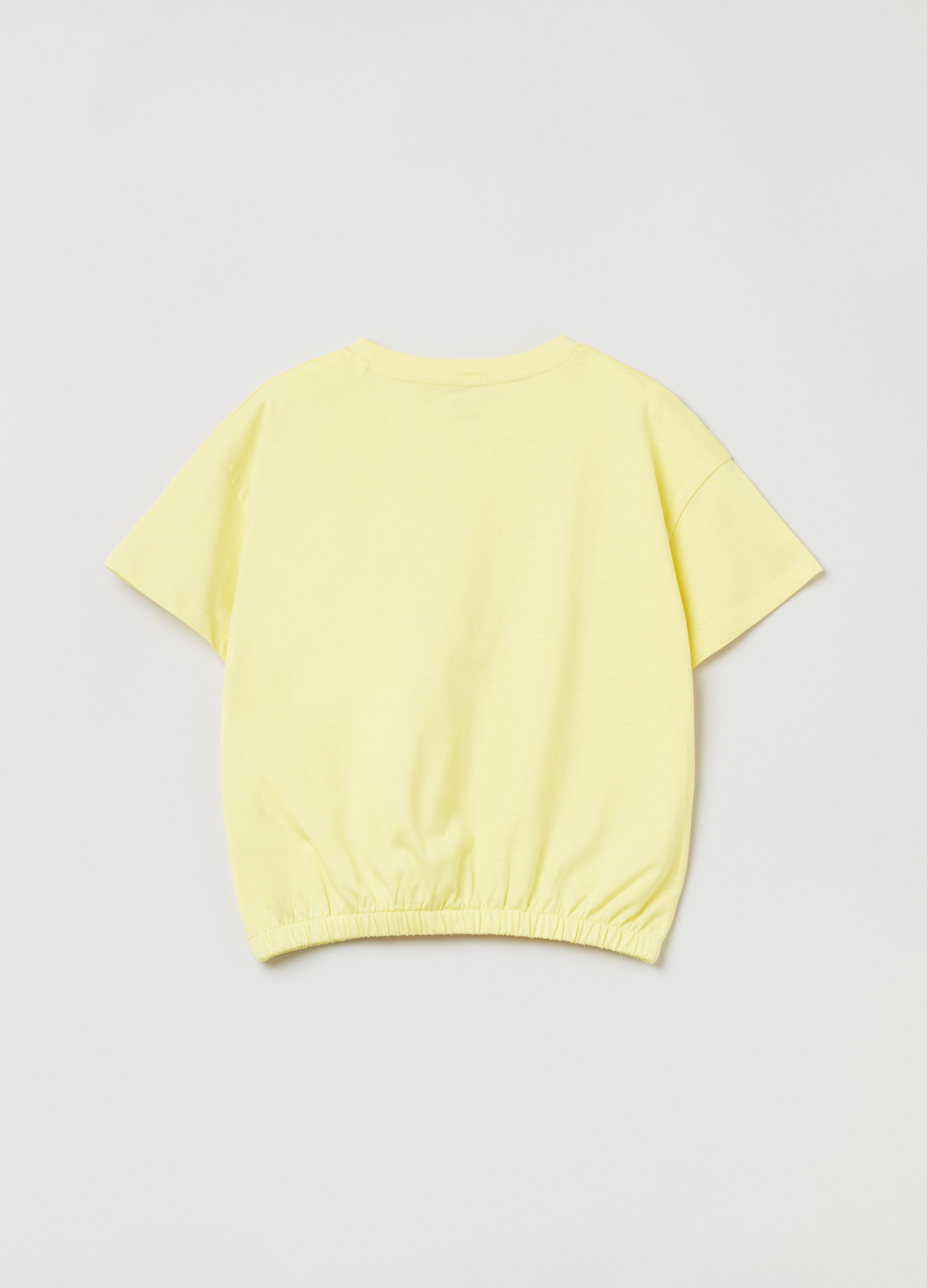 Cotton T-shirt with elastic waist band