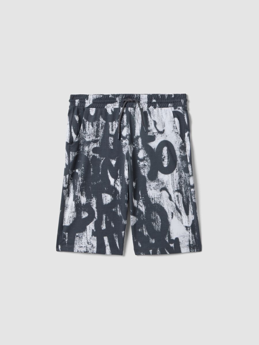Boy's pure cotton shorts with multicolour print, regular fit_0