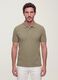 Green pure cotton piqu&eacute; polo shirt with classic collar, regular fit_1