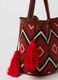 Beach bag with tassels and multicolour ethnic details_2
