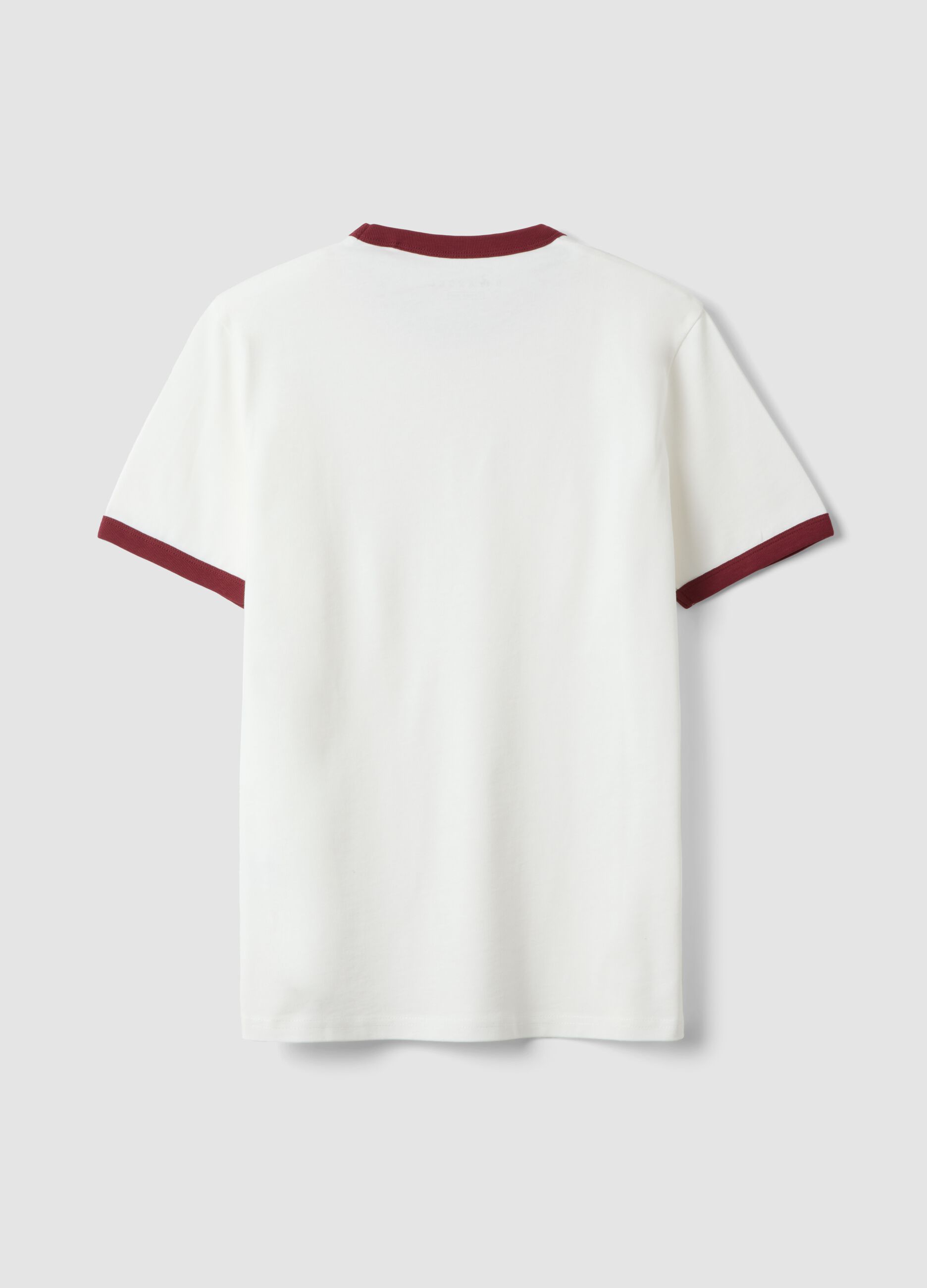 White crew-neck fitted T-shirt in pure cotton