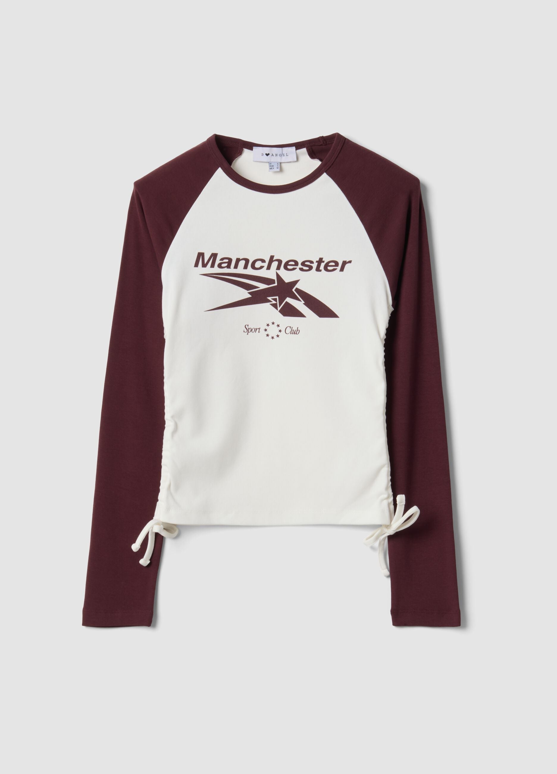 T-shirt bianca in cotone elasticizzato girocollo