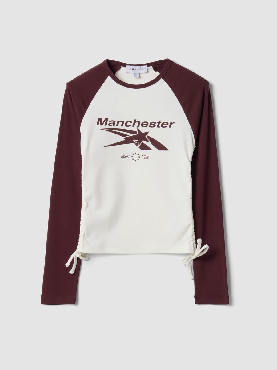 T-shirt bianca in cotone elasticizzato girocollo_4