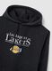 Black cotton blend sweatshirt with Los Angeles Lakers print_5