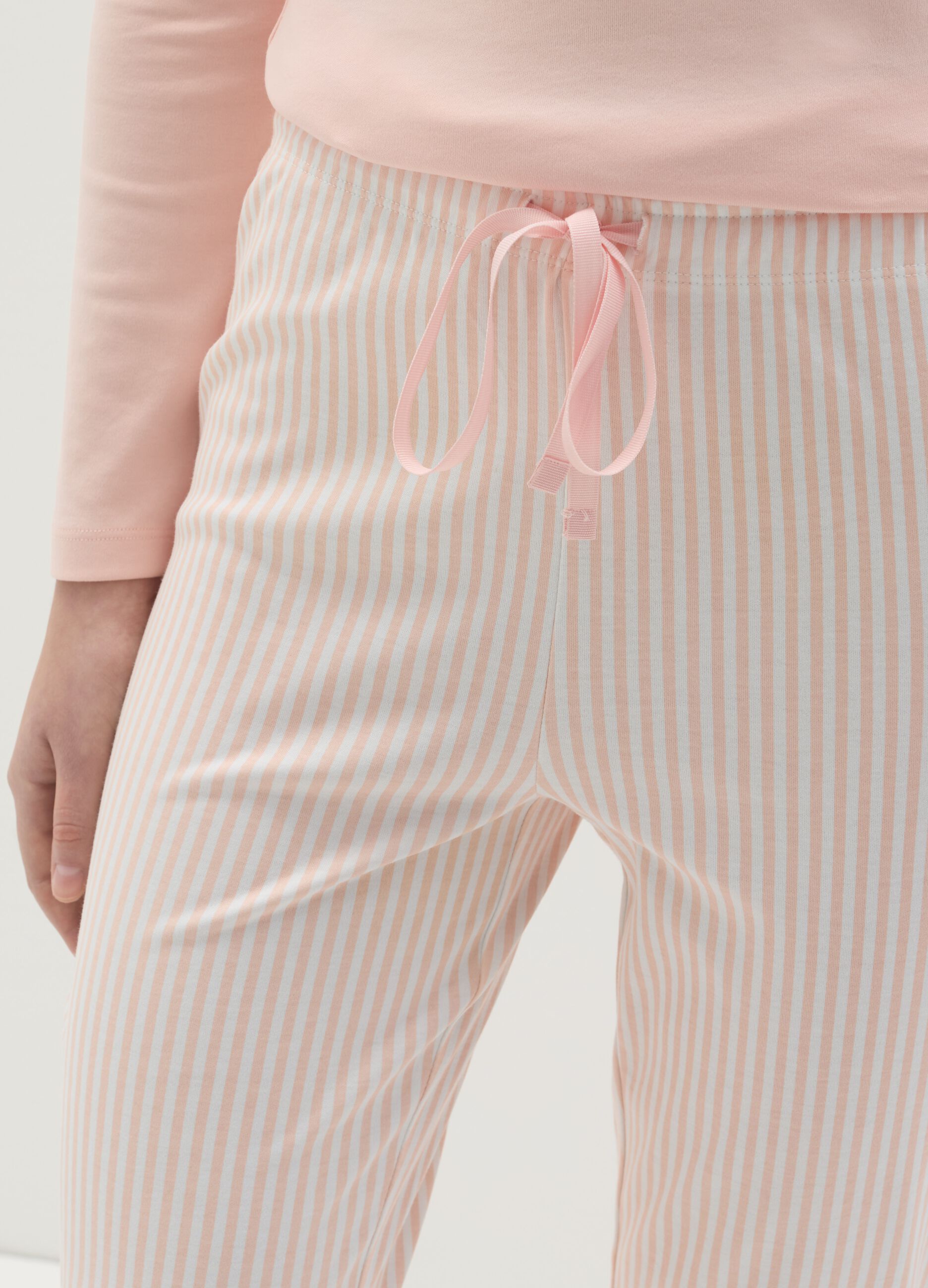 Striped cotton pyjama bottoms