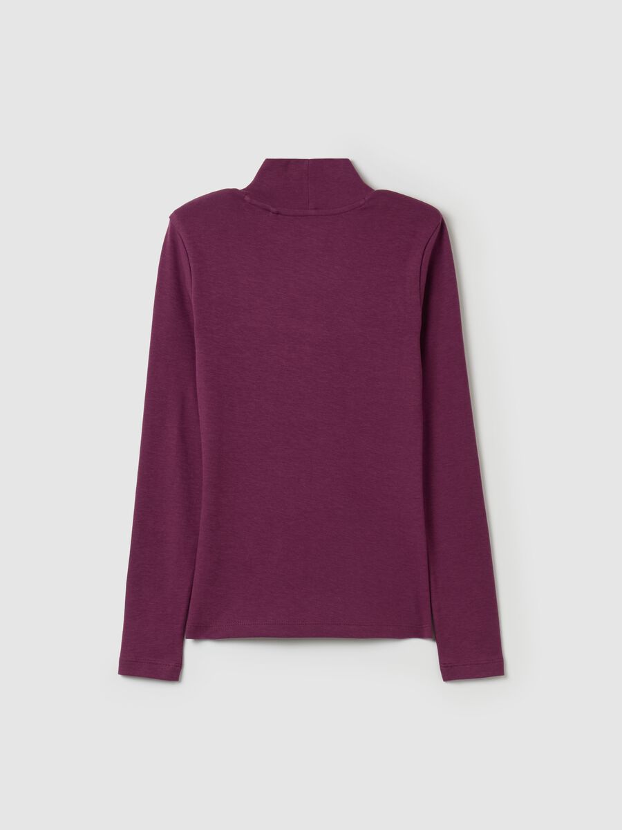Long-sleeved T-shirt with mock neck_4