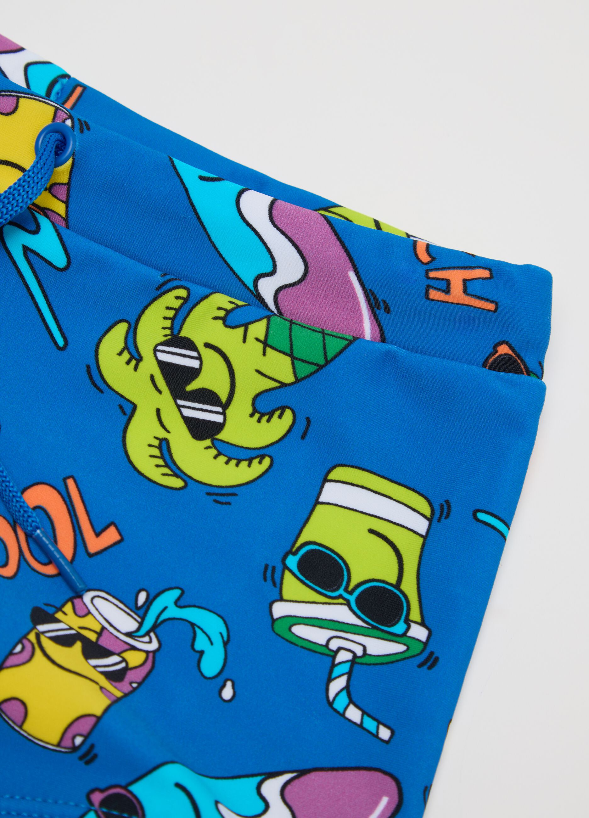Boys’ swim briefs in blue stretch fabric