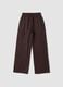 Brown wide-leg cotton-blend trousers with lurex_0