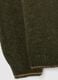 Dark green sweater with round neckline and contrast trim_5
