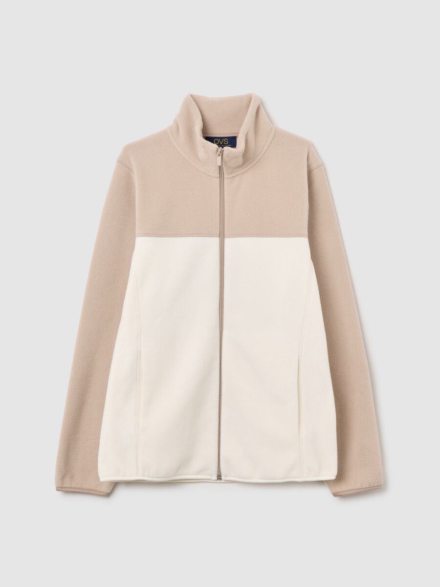 Multicolour fleece with relaxed fit and zip_4