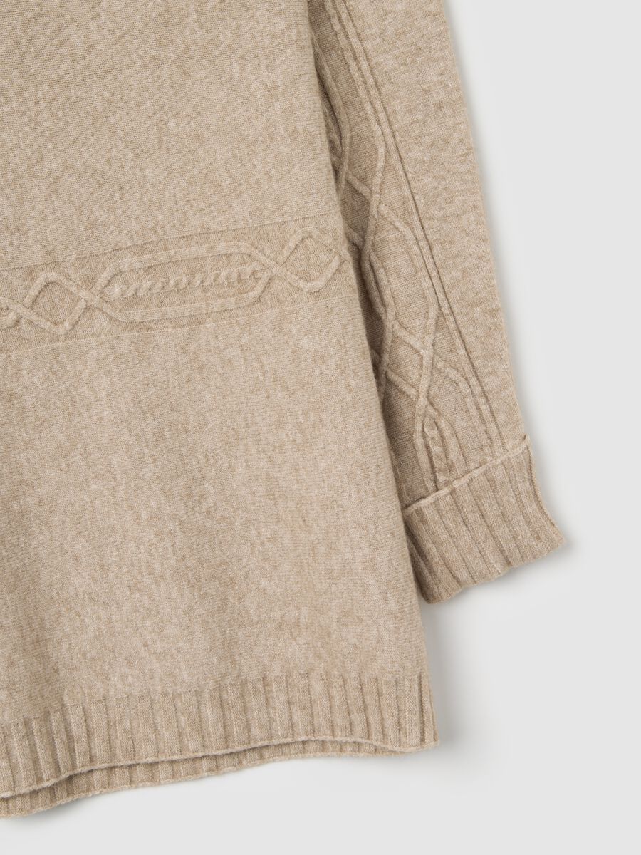 Beige regular fit jumper with high neck_5