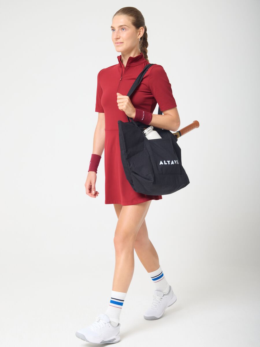 Burgundy sports dress in breathable stretch fabric ALTAVIA COURT_0