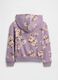 Purple Floral Hoodie with Zip_1