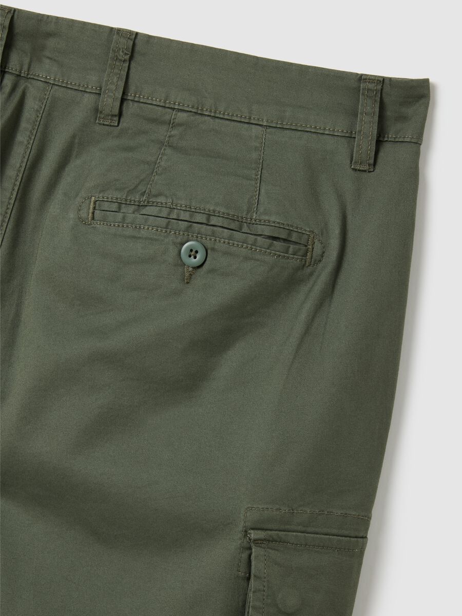 Men's Green Stretch Cotton Regular Fit Shorts_1