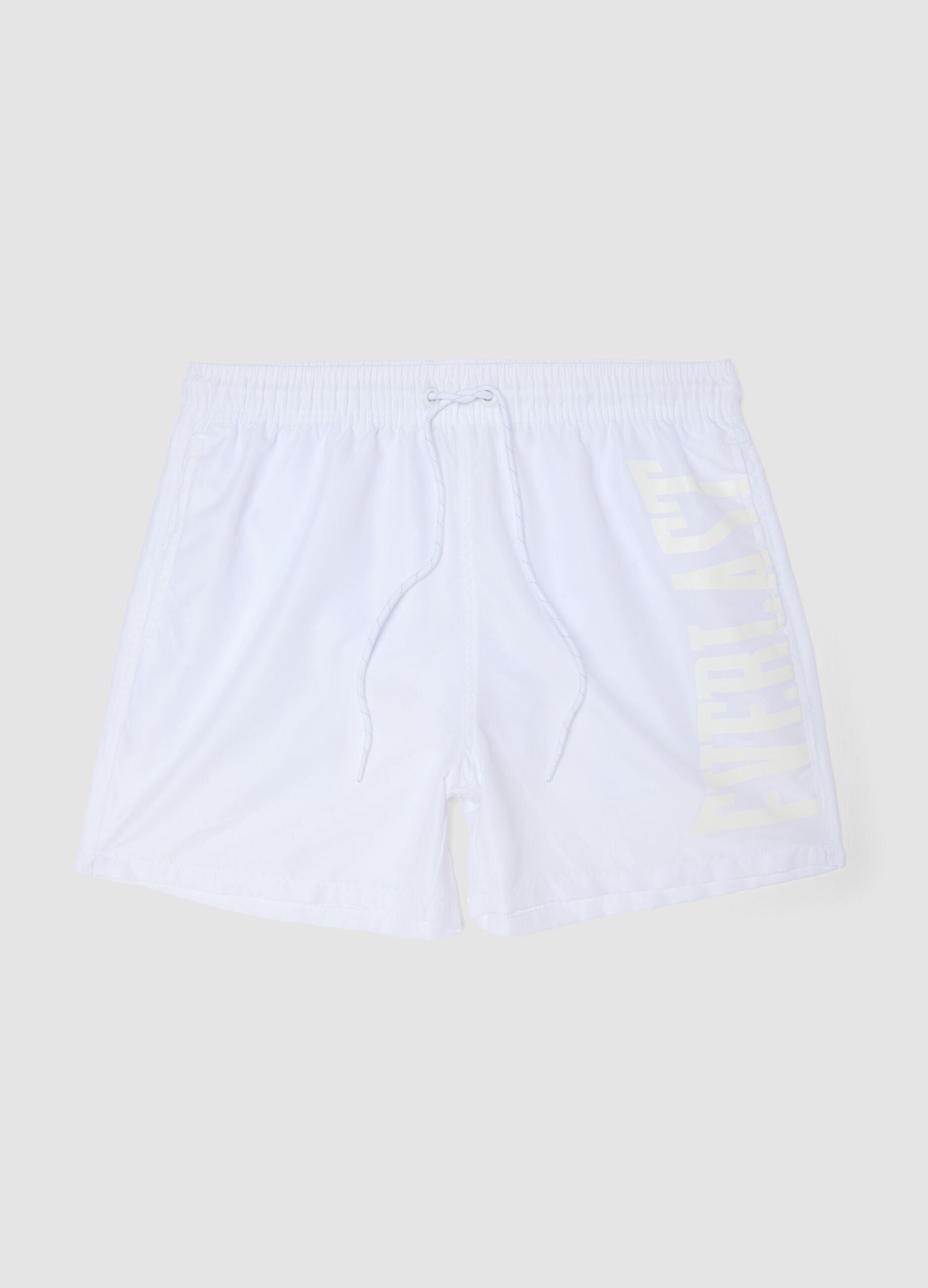 Costume boxer bianco con coulisse