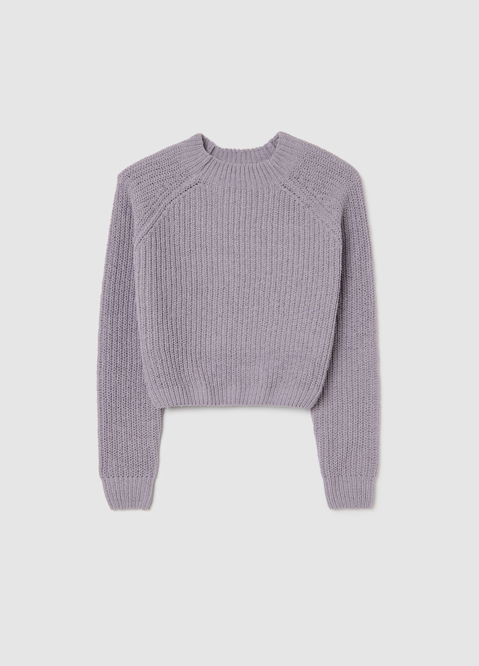Girls' purple regular fit jumper