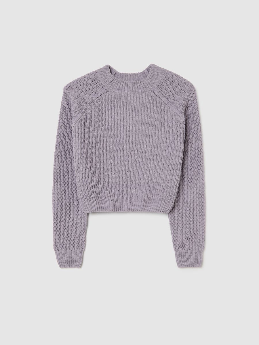 Girls' purple regular fit jumper_0