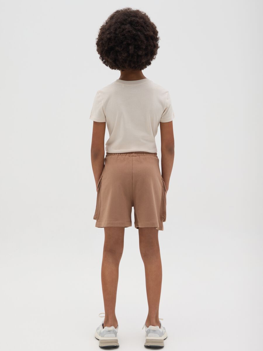 Brown cargo shorts in cotton_1