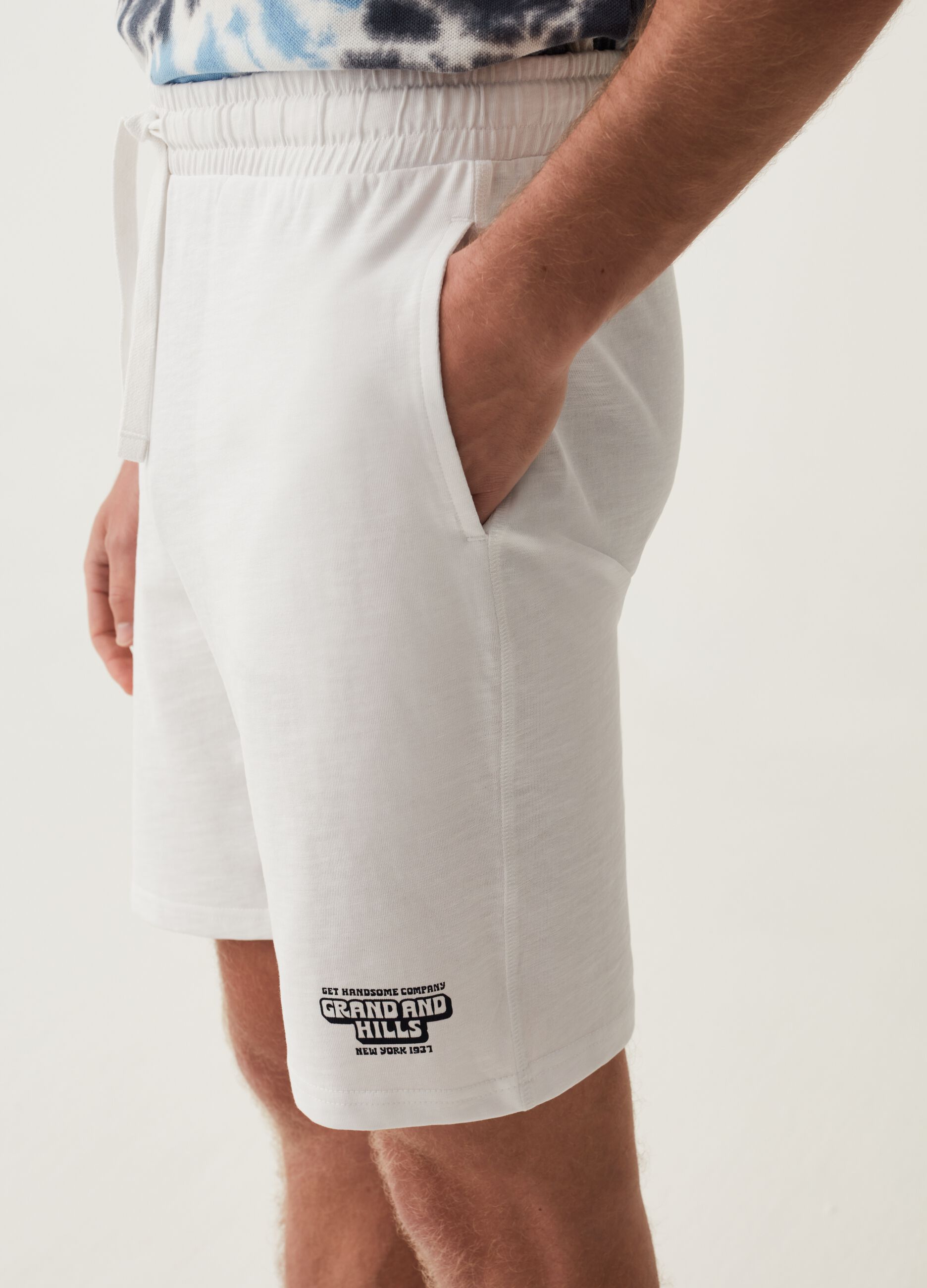 Bermuda jogger in felpa stampa Grand&Hills_3