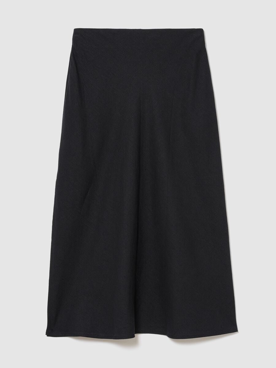 Long linen-blend skirt_5