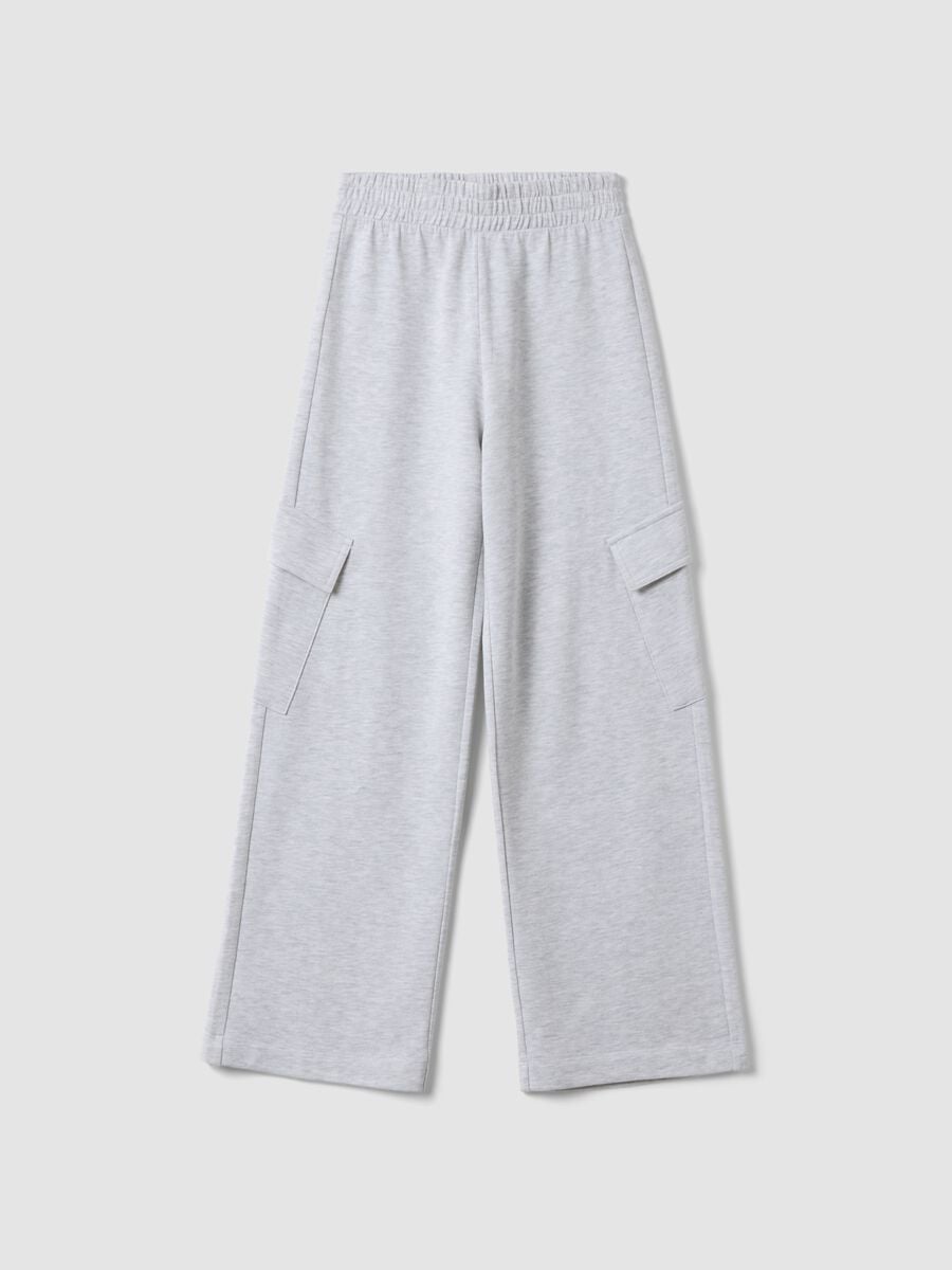 Girls&rsquo; grey cotton cargo culotte trousers_3
