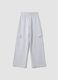 Pantaloni cargo grigi culotte in puro cotone per ragazza_3