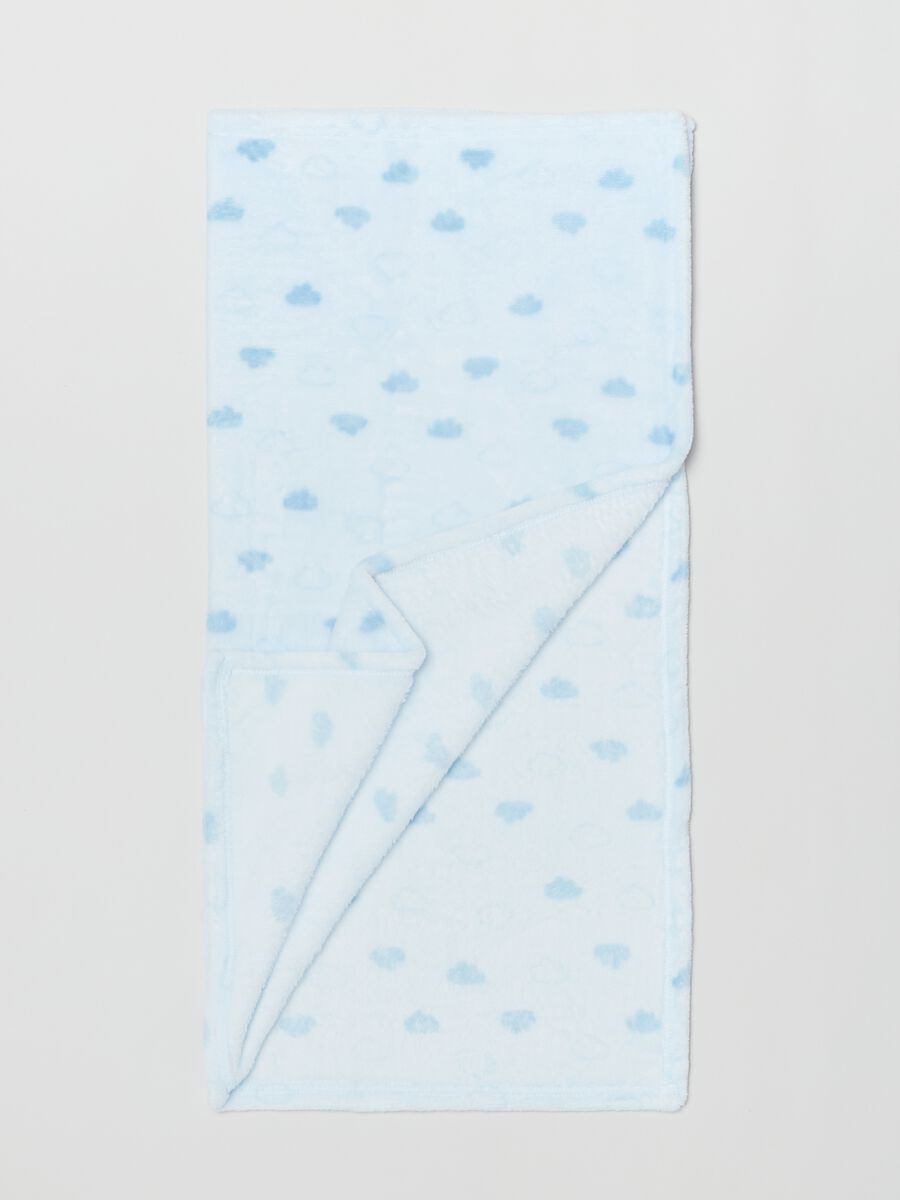 Coperta in velour con stampa nuvolette_1