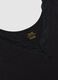Black stretchy viscose tank top regular fit deep V with lace_5