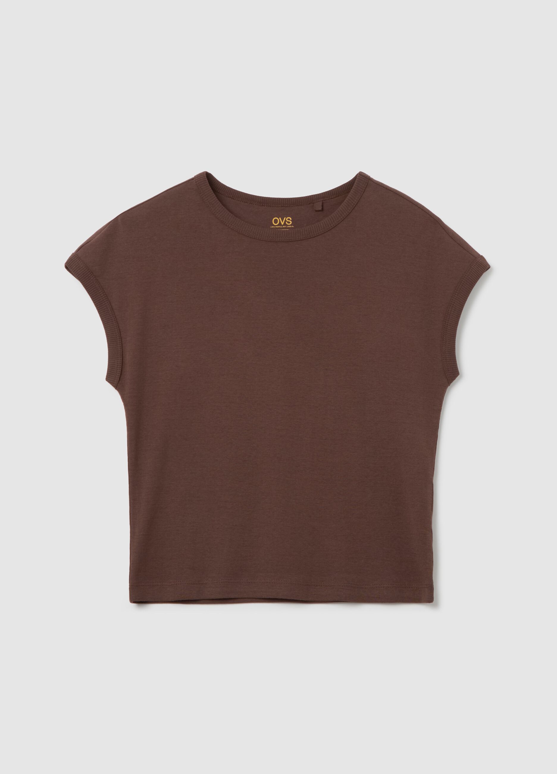 Brown T-shirt with kimono sleeves