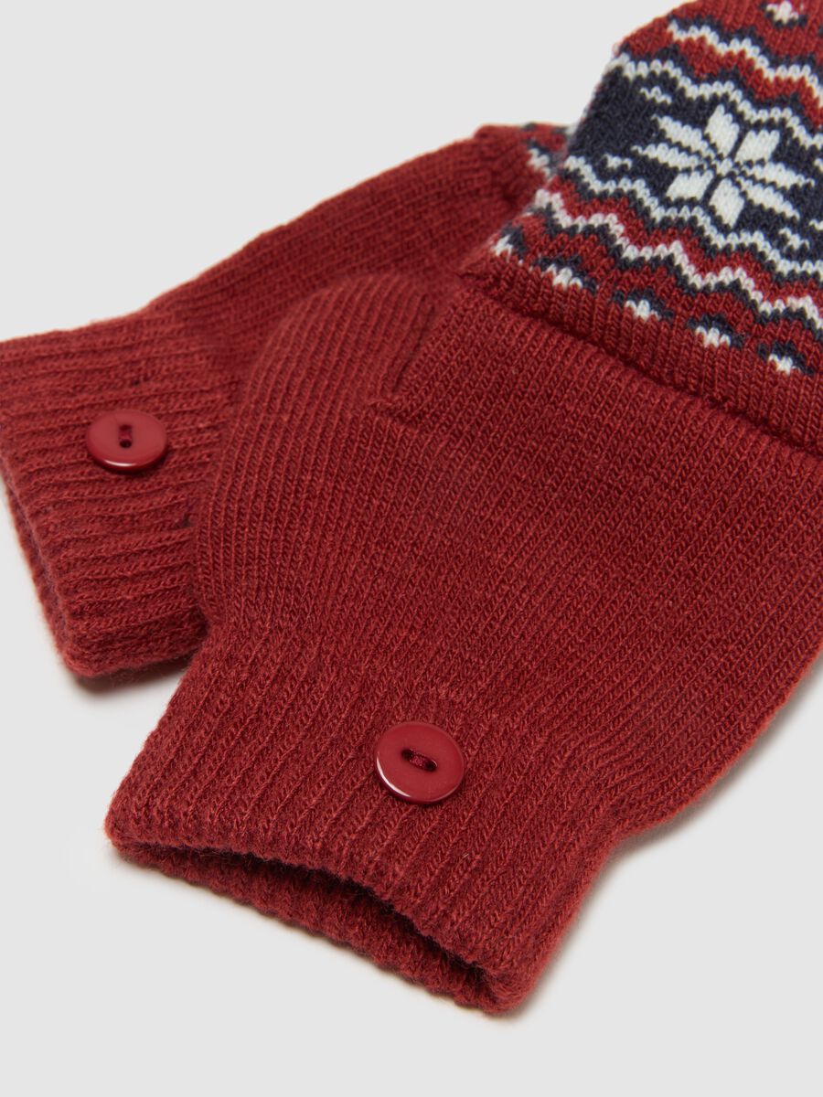 Children's Red Gloves with Snowflakes_2