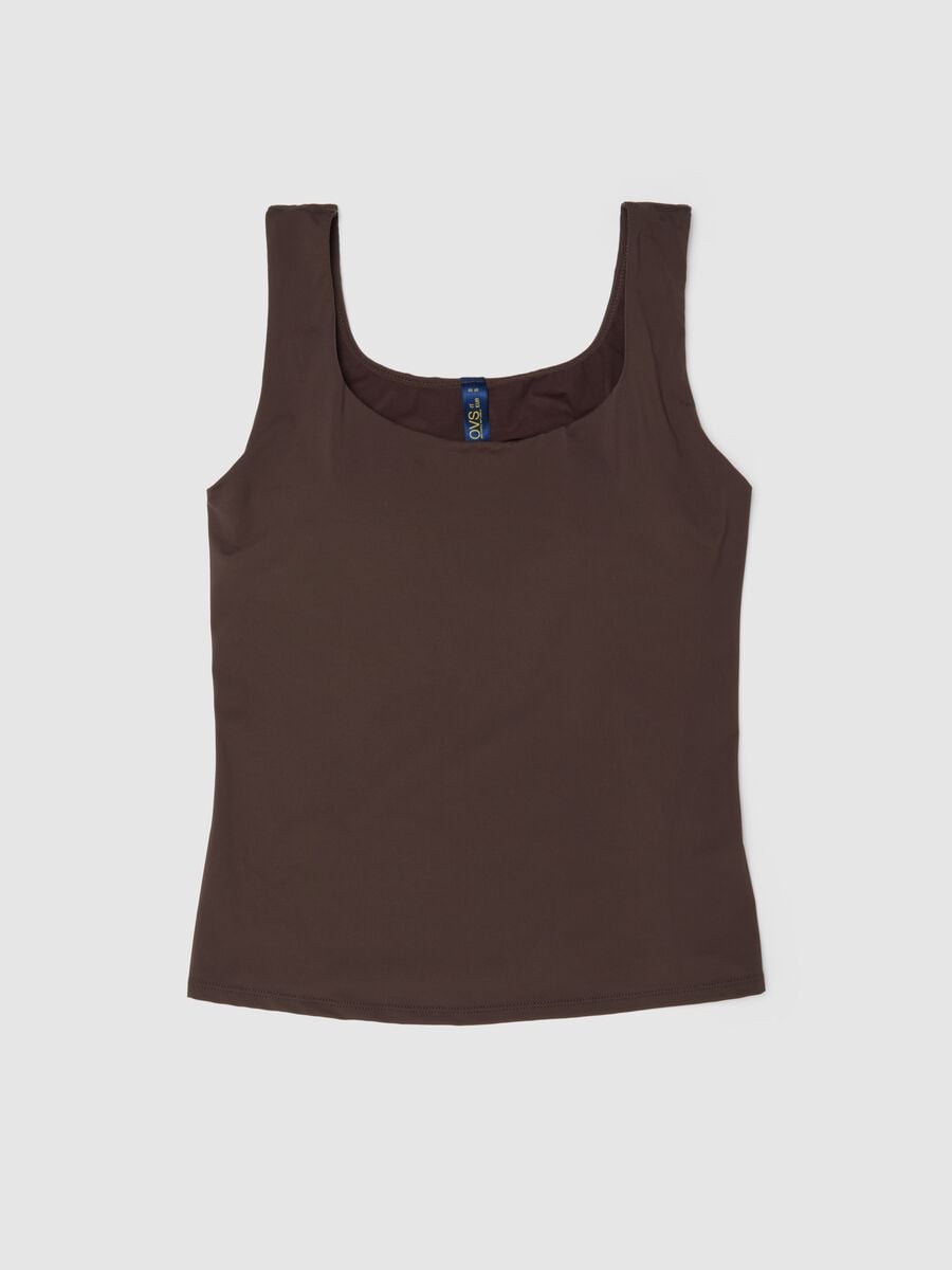 Brown regular fit vest with wide straps_4