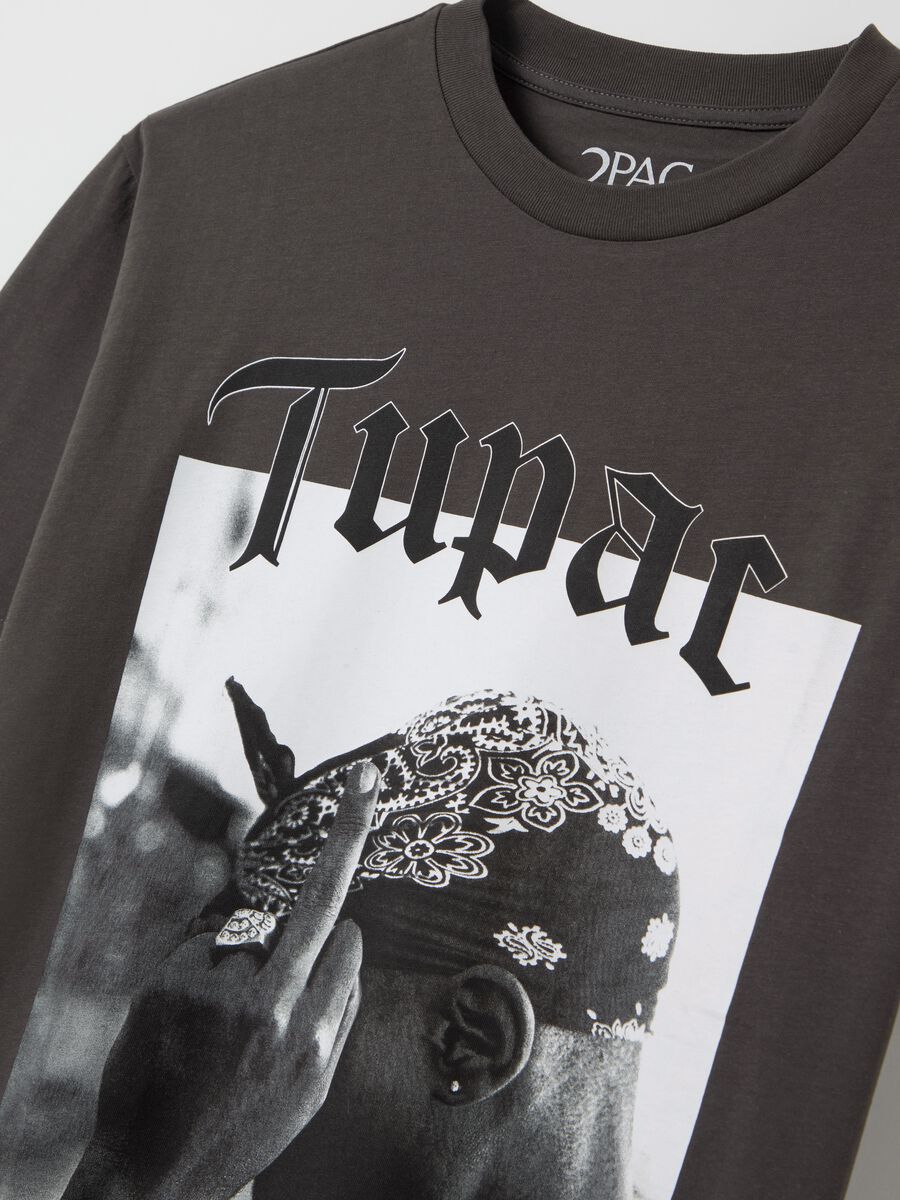 Cotton T-shirt with Tupac print_5