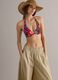 Multicolour stretch triangle bikini top_0