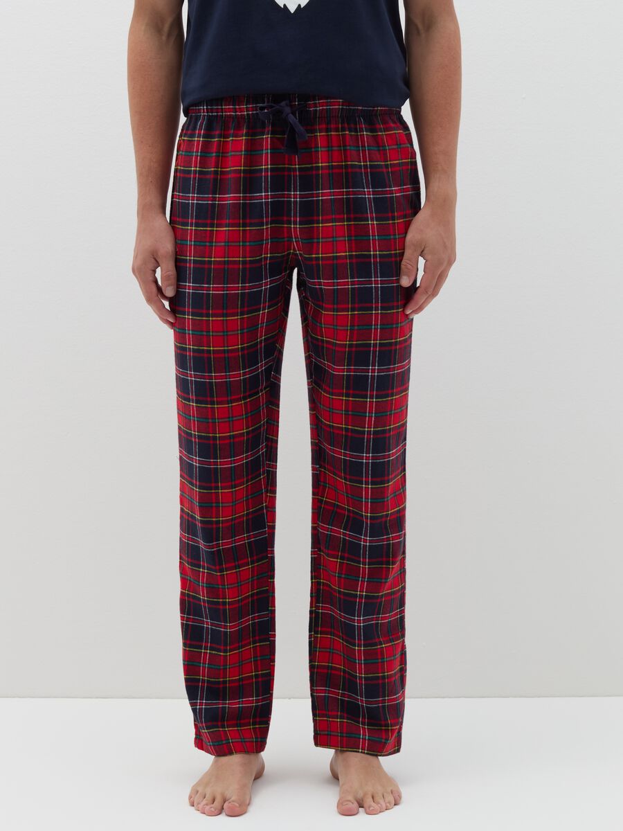 Pyjama trousers in flannel with tartan pattern_1